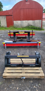 Heavy duty 8ft sweeper, 11 rows of brushes, galvanised on pallet forks and euro hitch. Michael Holohan Engineering manufactures each brush individually to your requirements