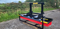 Heavy duty 8ft sweeper, 11 rows of brushes, galvanised on pallet forks and euro hitch. Michael Holohan Engineering manufactures each brush individually to your requirements