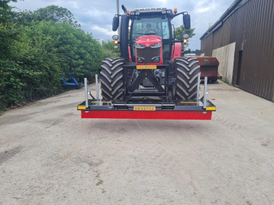 Sweeper 8ft/2.4m on Pallet Forks & A-Frame - Yard brush sweeper attachments manufactured by Michael Holohan Engineering, Laois, Ireland